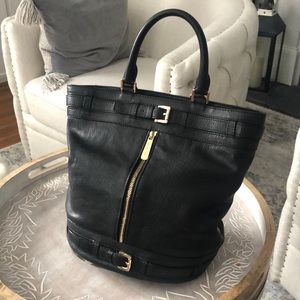 Michael Kors Black Leather Bucket Bag